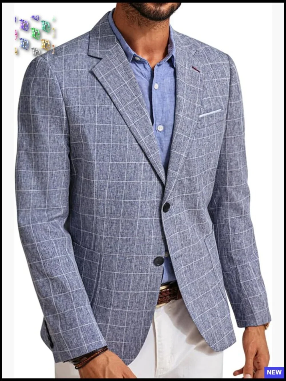 Lightweight Casual Blazer Classic Tailored Fit Business Sport Coat Polyester
